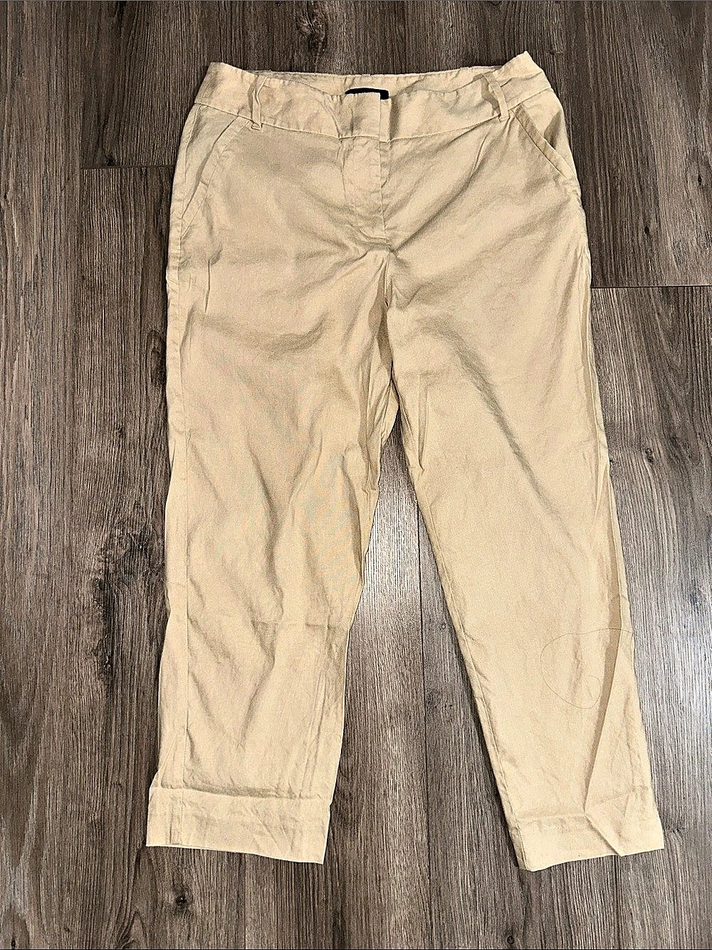 The Limited Cropped Ankle Pants Linen Blend Beige Size 6